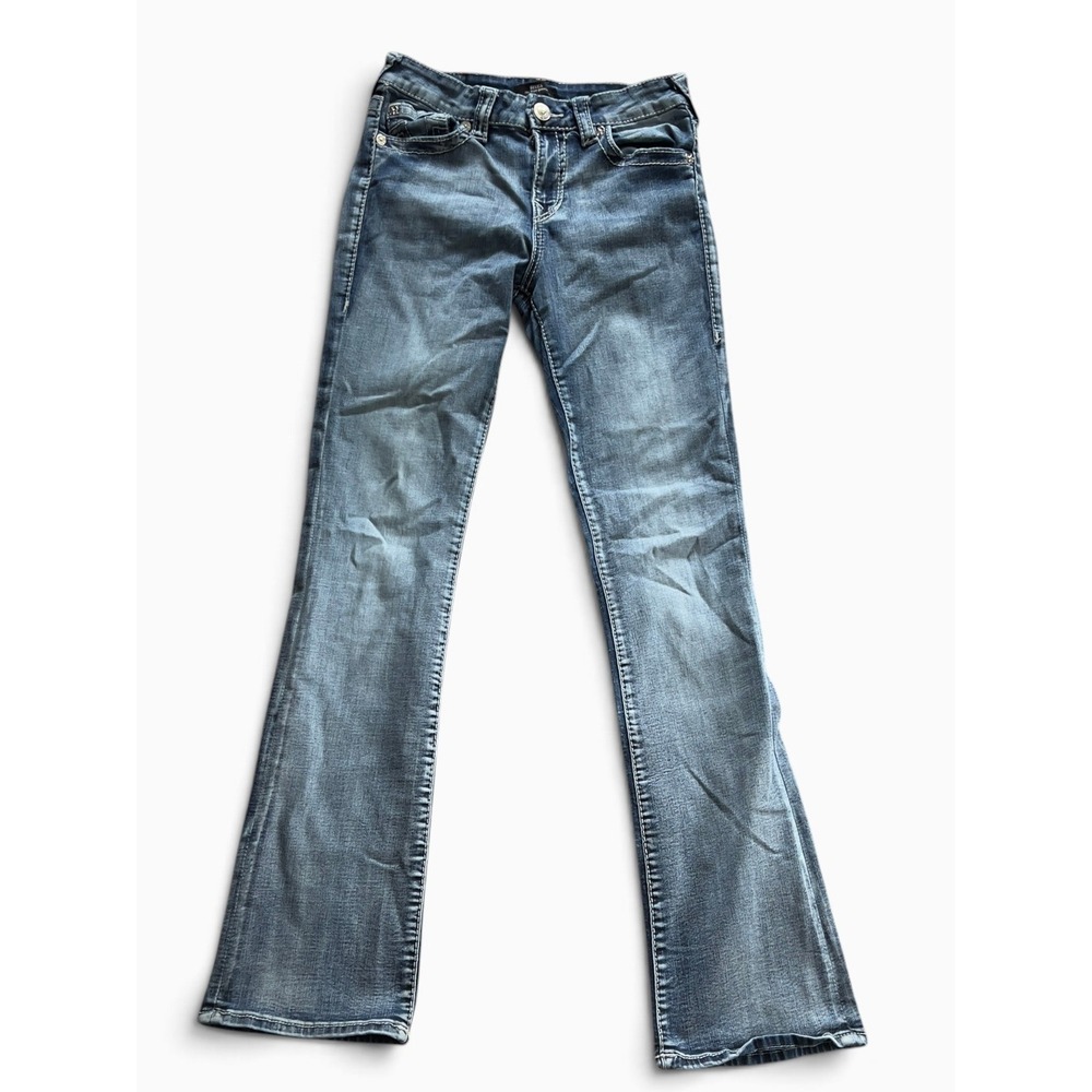 True Religion Becca Jeans Womens 28 Mid Rise Bootcut Blue Denim Y2K Stretch